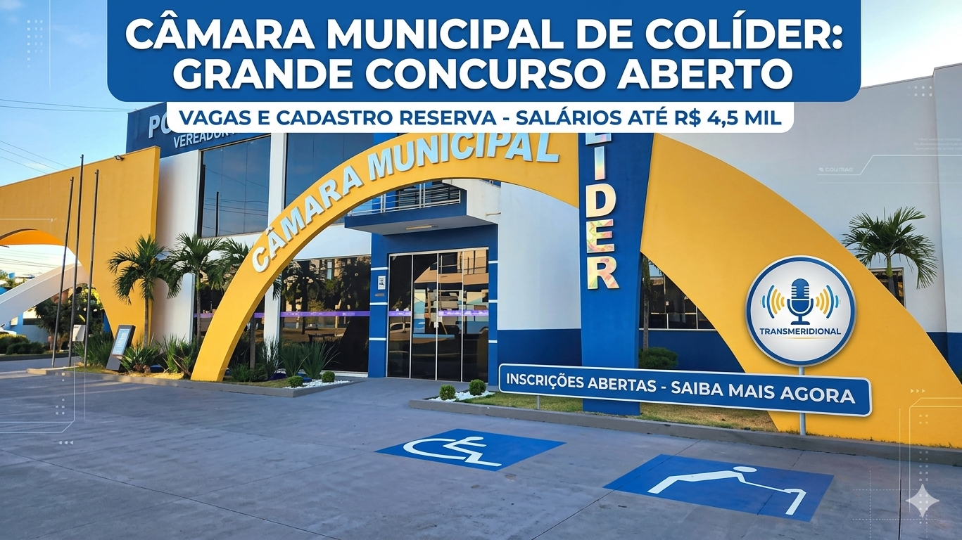 Oportunidade em Colíder: Câmara Municipal Abre Concurso com Salários de até R$ 4,5 Mil