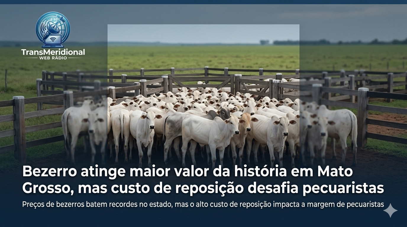 Bezerro atinge maior valor da história em Mato Grosso, mas custo de reposição desafia pecuaristas