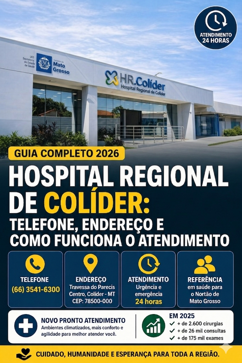 Hospital Regional de Colíder: telefone, endereço e como funciona o atendimento em 2026