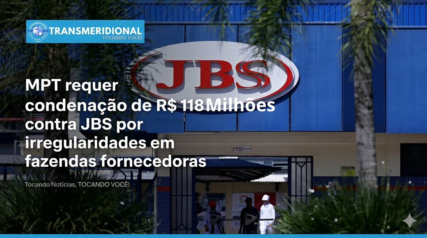 MPT requer condenação de R$ 118 milhões contra JBS por irregularidades em fazendas fornecedoras