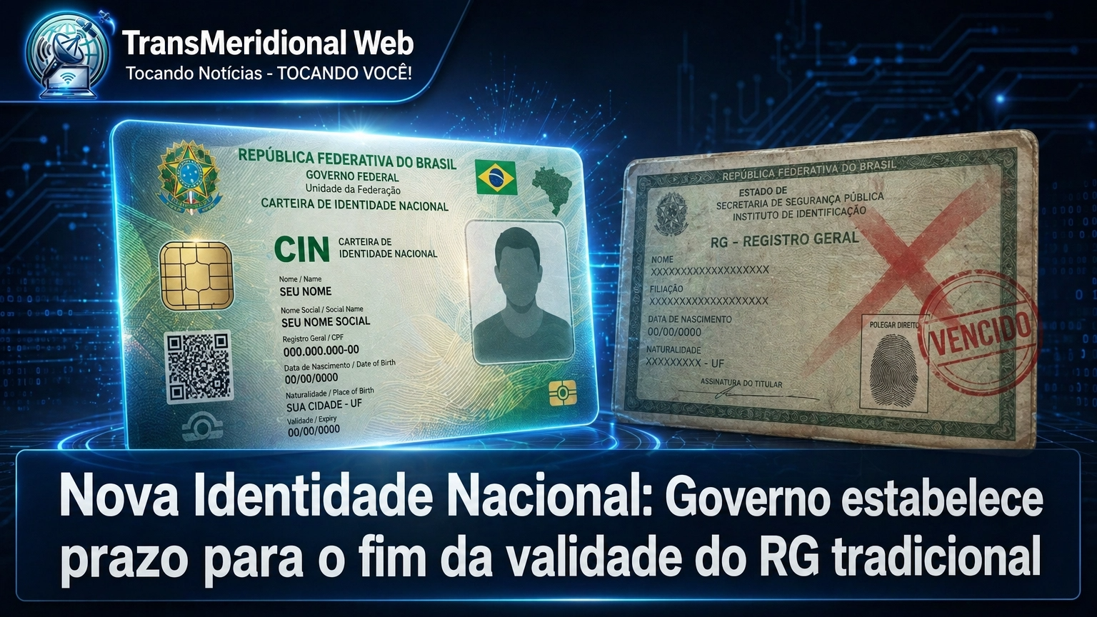 Nova Identidade Nacional: Governo estabelece prazo para o fim da validade do RG tradicional