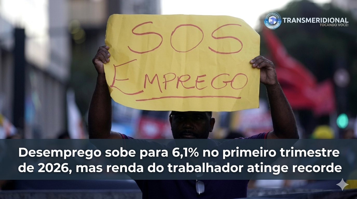 Desemprego sobe para 6,1% no primeiro trimestre de 2026, mas renda do trabalhador atinge recorde