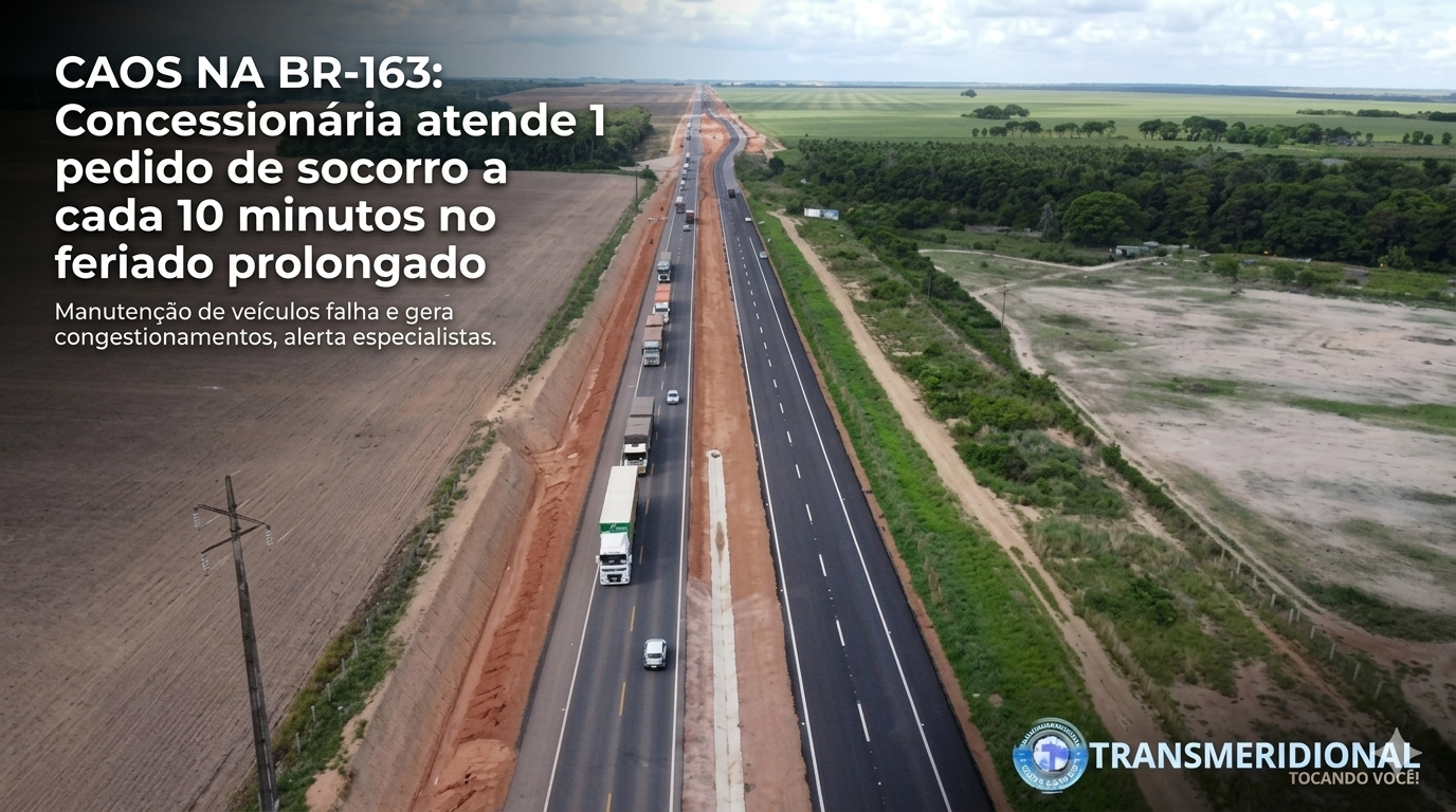 CAOS NA BR-163: Concessionária atende 1 pedido de socorro a cada 10 minutos no feriado prolongado