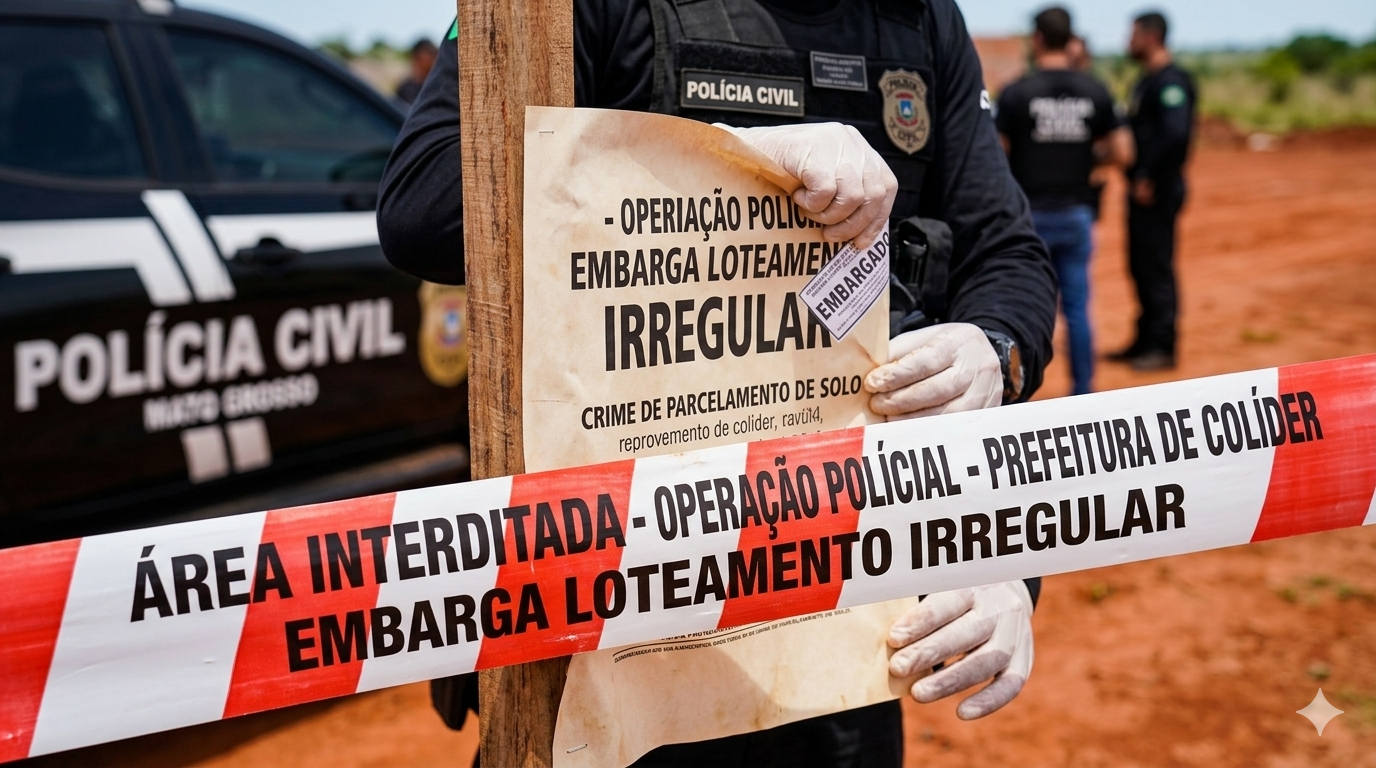COLÍDER URGENTE: Prefeitura embarga loteamento irregular e aciona Polícia Civil contra crime de parcelamento de solo