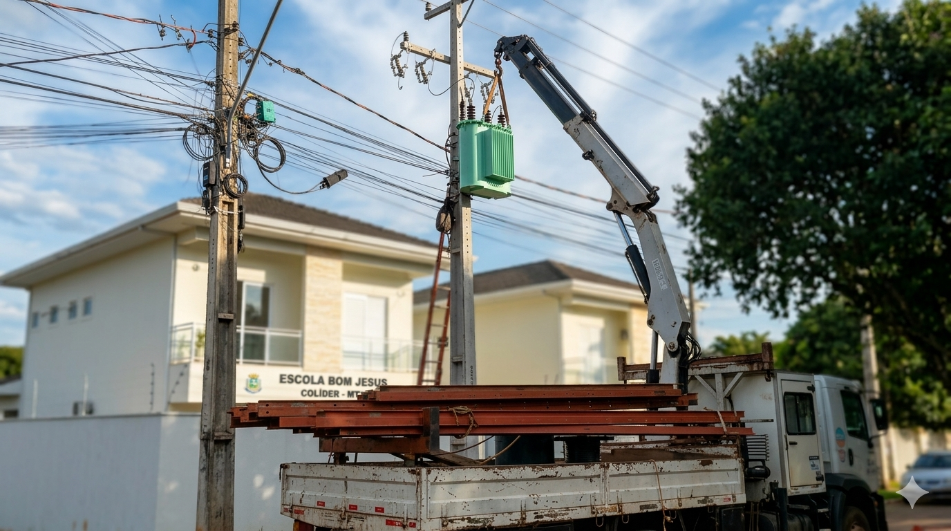Energisa troca transformador e restabelece energia na Escola Bom Jesus em Colíder