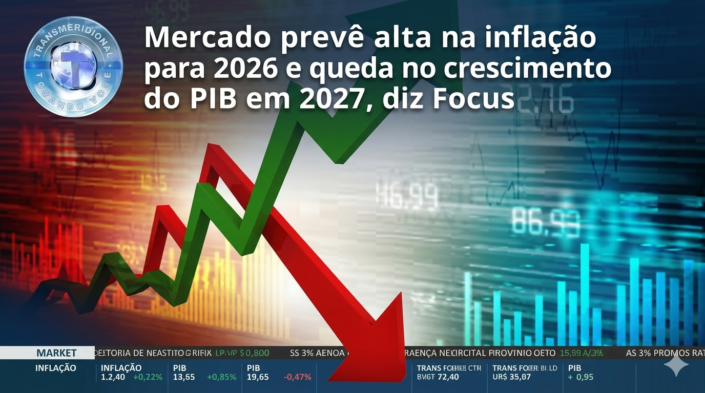 Mercado prevê alta na inflação para 2026 e queda no crescimento do PIB em 2027, diz Focus Mercado prevê alta na inflação para 2026 e queda no crescimento do PIB em 2027, diz Focus