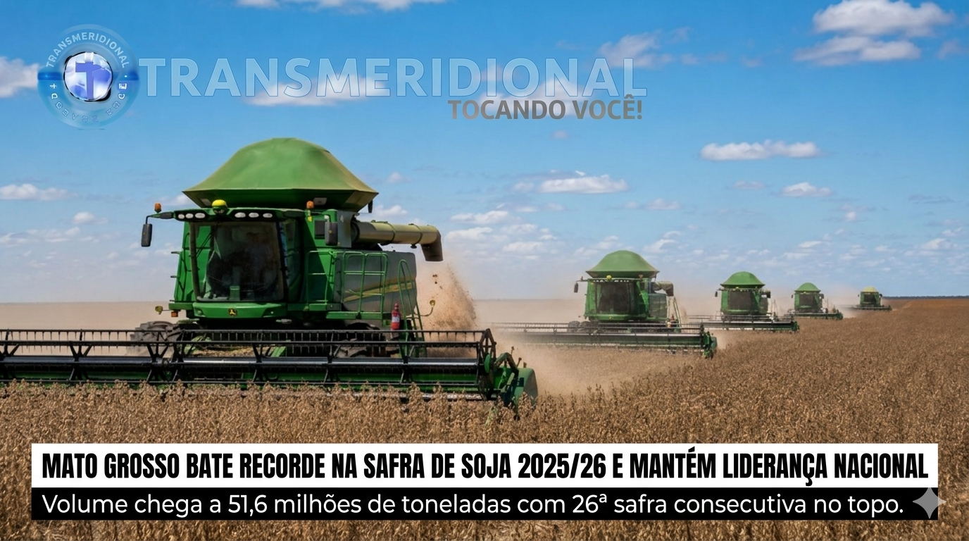 Mato Grosso bate recorde na safra de soja 2025/26 e mantém liderança nacional