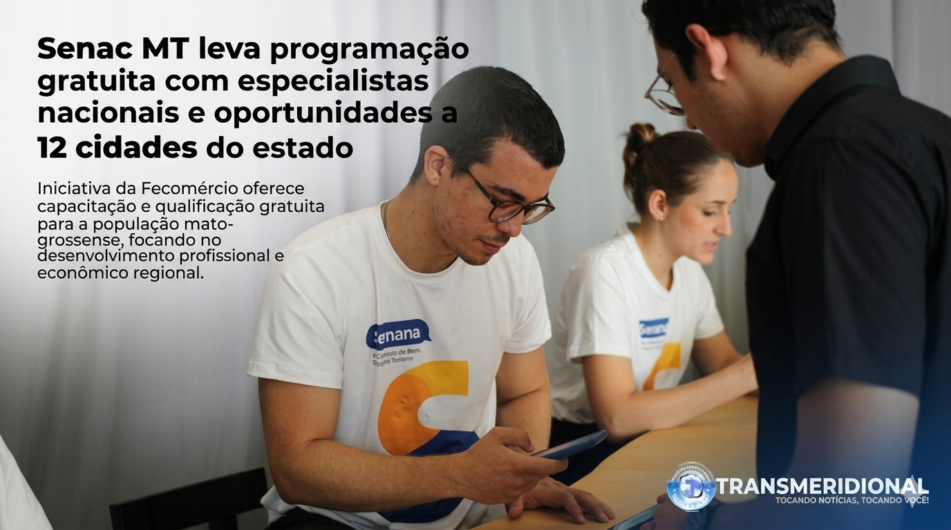 Senac MT leva programação gratuita com especialistas nacionais e oportunidades em Colíder e mais 12 cidades do estado